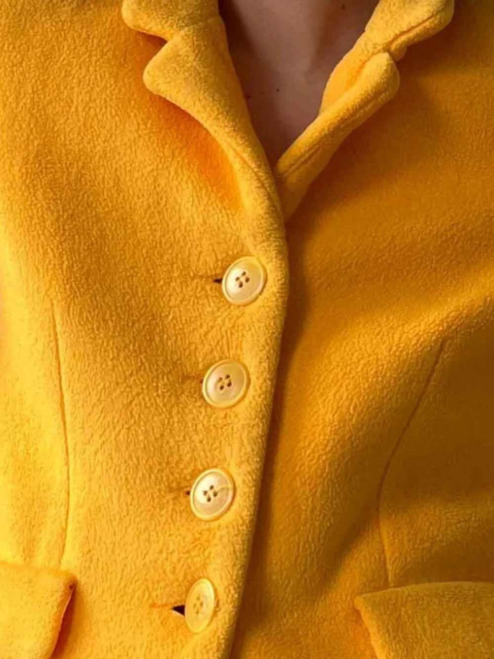Express + Compagnie Internationale Fleece Cropped Blazer Marigold